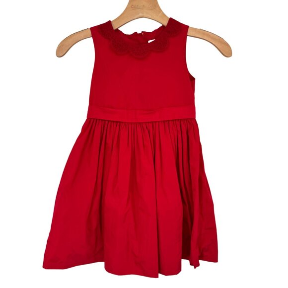 Jason Wu For Neiman Marcus Red Sleeveless Dress Crochet Collar Size 5T - Picture 4 of 11